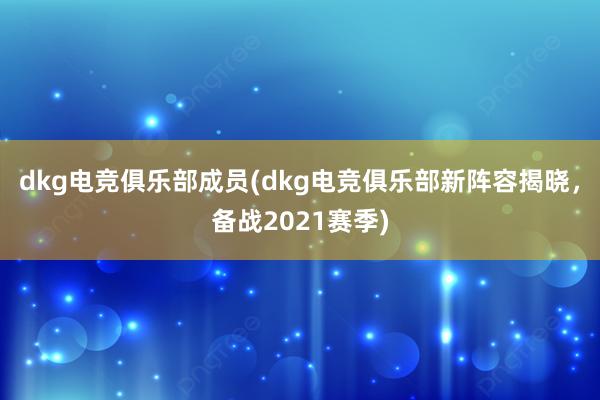 dkg电竞俱乐部成员(dkg电竞俱乐部新阵容揭晓，备战2021赛季)