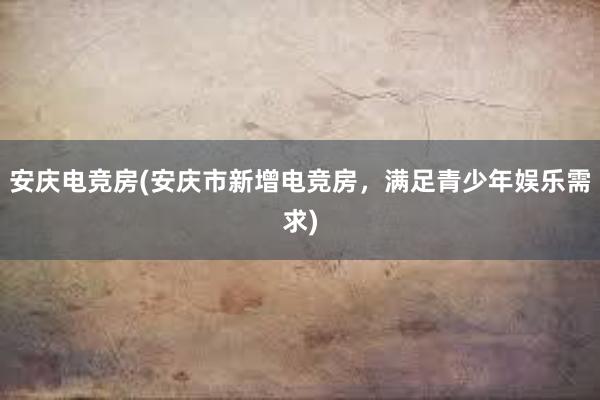 安庆电竞房(安庆市新增电竞房，满足青少年娱乐需求)