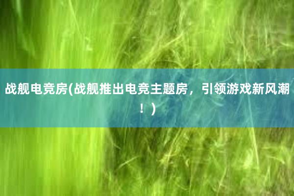 战舰电竞房(战舰推出电竞主题房，引领游戏新风潮！)