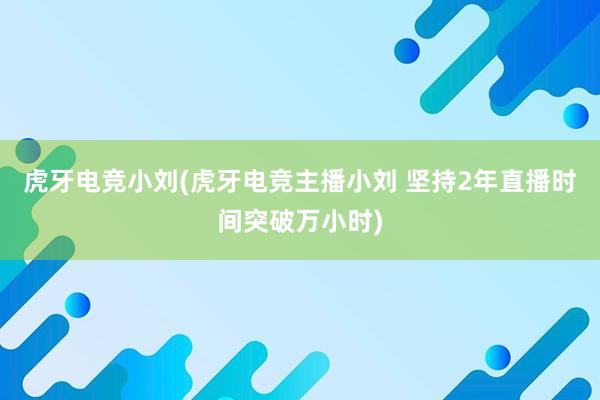 虎牙电竞小刘(虎牙电竞主播小刘 坚持2年直播时间突破万小时)