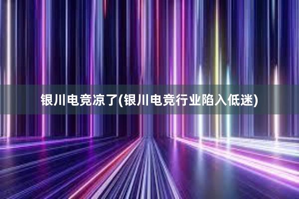 银川电竞凉了(银川电竞行业陷入低迷)