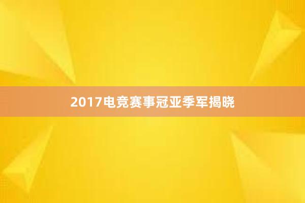 2017电竞赛事冠亚季军揭晓