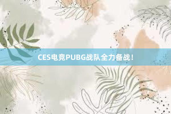 CES电竞PUBG战队全力备战！