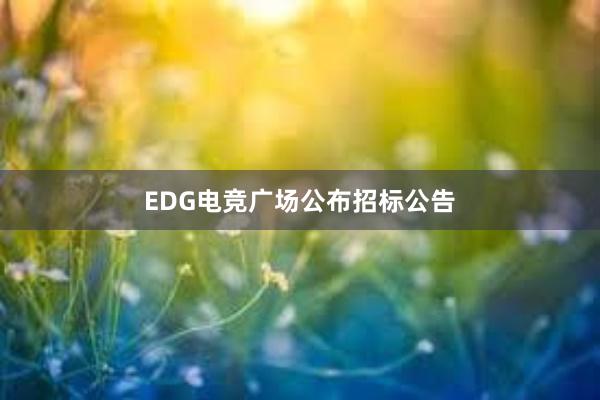 EDG电竞广场公布招标公告