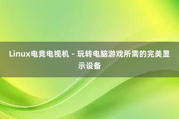 Linux电竞电视机 - 玩转电脑游戏所需的完美显示设备