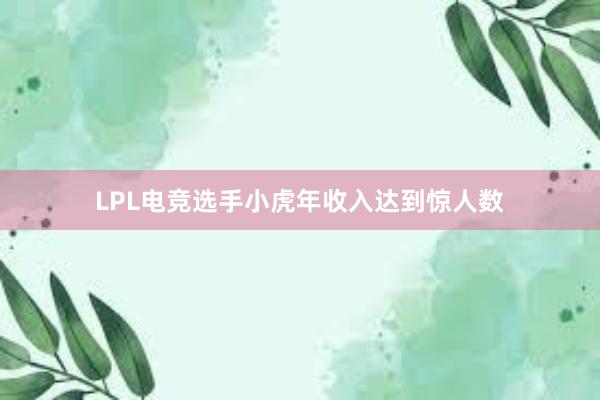 LPL电竞选手小虎年收入达到惊人数