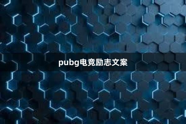 pubg电竞励志文案