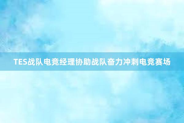 TES战队电竞经理协助战队奋力冲刺电竞赛场