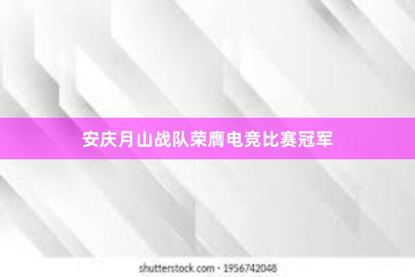 安庆月山战队荣膺电竞比赛冠军