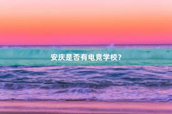 安庆是否有电竞学校？