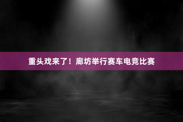 重头戏来了！廊坊举行赛车电竞比赛