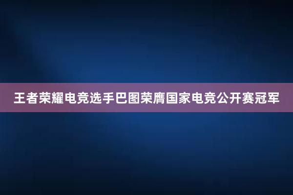 王者荣耀电竞选手巴图荣膺国家电竞公开赛冠军