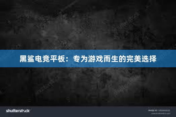 黑鲨电竞平板：专为游戏而生的完美选择