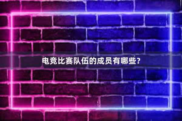 电竞比赛队伍的成员有哪些？