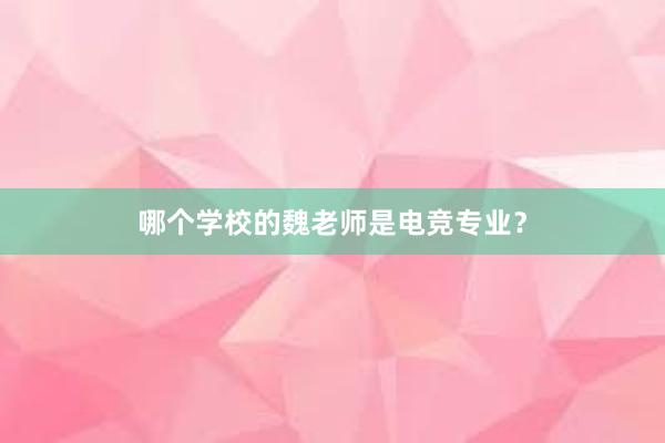 哪个学校的魏老师是电竞专业？