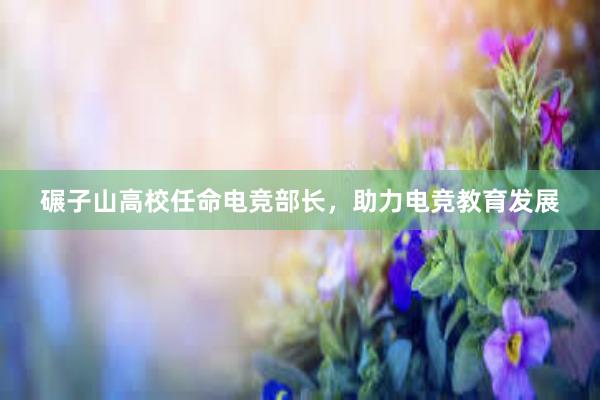 碾子山高校任命电竞部长，助力电竞教育发展